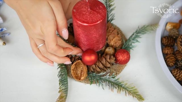 DIY candlestick / Новогодний подсвечник своими руками / DIY Tsvoric