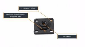 Опорная пластина 40х40, М10
