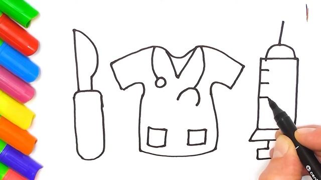 Как нарисовать игрушечный набор врача / How to Draw Doctor's Toys For Children смотреть онлайн