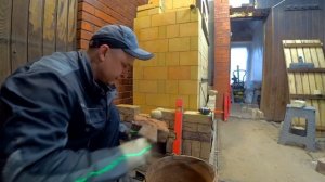 Банная печь обращенка в Нео-Русском стиле из кирпича ручной формовки