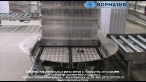 ООО "Норматив": Система накопительных рольгангов с поворотными столами  для европоддонов
