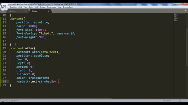 ANIMATED CSS PARALLAX OUTLINE EFFECT USING HTML & CSS ONLY | CSS PARALLAX OUTLINE