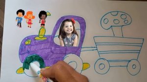 СИНИЙ ТРАКТОР ГОШО. Как нарисовать Фиолетовый Трактор / How to Draw Purpule Tractor الجذب الأرجواني