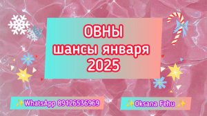 ОВНЫ - шансы в ЯНВАРЕ 2025 года.