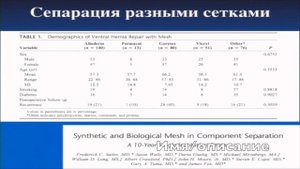 Варианты сепарационной пластики В. Егиев