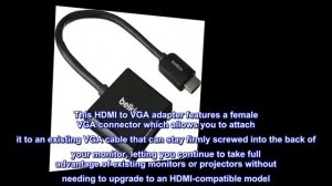 Belkin HDMI to VGA Adapter Dongle with 3.5mm Audio Jack for Portable Devices