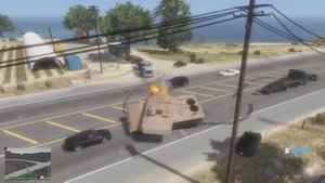 GTA V на танке навожу суету в гта 5,