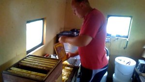 Витя качает мед.август 2019.