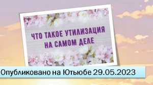 Что такое утилизация на самом деле (29.05.2023)