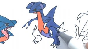 Pokemon Coloring Pages - Gible, Gabite and Garchomp