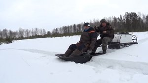 Мотособаки против снегохода. Мотобуксировщики БТС , лыжный модуль, модуль толкач против Ирбис Динго.