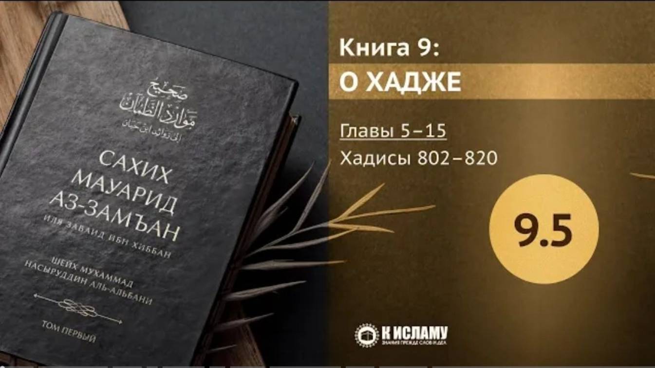📕 Раздел 9-й КНИГА О ХАДЖЕ. Главы 9.5—9.15. Хадисы 802–820. Достоинство совершения хаджа и ’умры