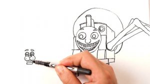 How to draw a Thomas EXE attacking Freddy Fazbear