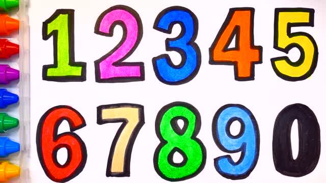Как Нарисовать Цифры, How to Draw Numbers, Рисование и Раскраска Цифры, Coloring and Drawing Numbers смотреть онлайн