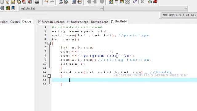 c++ programming|function in c++|sum in c++ using function all one tec|programming language