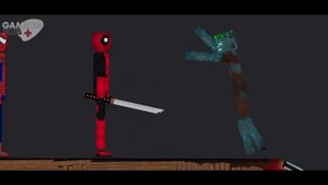 Spider-Man and Deadpool vs Minecraft Creatures on Plane in People Playground