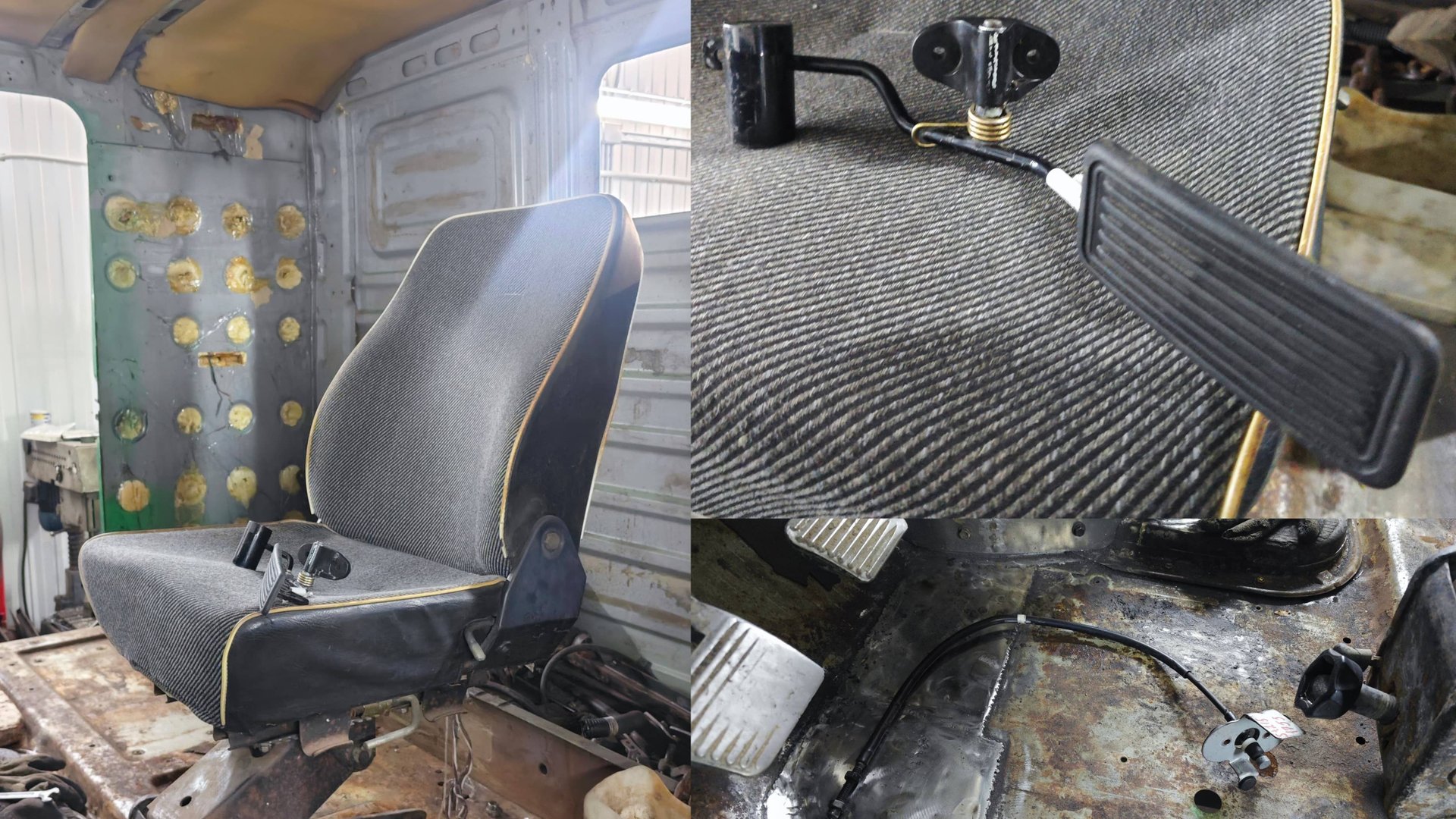 Продолжение ремонта пола кабины. Примерка педального узла. смотреть онлайн
