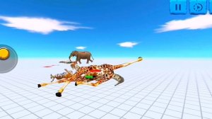 Saltwater Crocodile & Tiger vs Elephant & Giraffe - Animal Revolt Battle Simulator