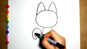 How to Draw a Cat easy step by step - Как нарисовать Кошку Просто | Раскрашка ТВ