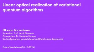 PhD Thesis Defense. Oksana Borzenkova