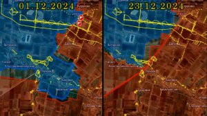 Карта боевых действий за Успеновку и Анновку с 1 по 23 декабря 2024 года