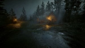 Маленький домик в лесу под успокаивающие звуки дождя и волшебного грома.