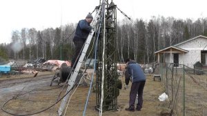 Подъем Унжи с фреймом для ЕМЕ / Mast lifting with frame for EME