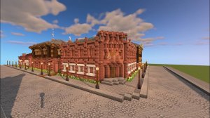 Кирпичный дом в русском стиле в майнкрафте (Российская Империя)