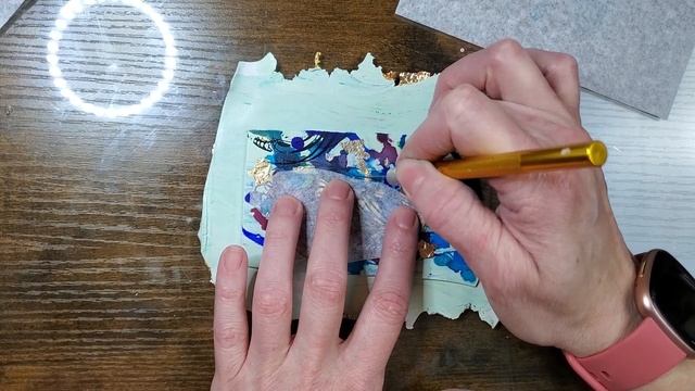 Creating a peacock feather, using polymer clay, alcohol inks & paint - tutorial, Day 4