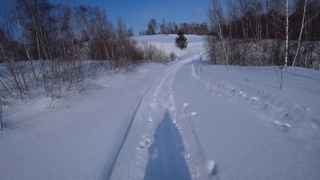 На снегоходе, река Малая Еловка смотреть онлайн