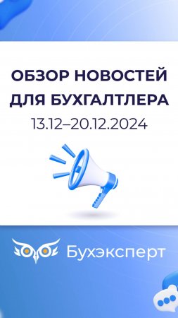 Обзор новостей для бухгалтера за 13.12-20.12.2024