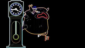 A elephant and dino with effects hickory dock (Neon outline)#hickorydickorydockfaster