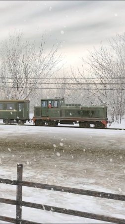 Зима. Узкоколейка. Trainz симулятор.