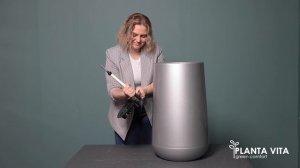 Как собрать автополив кашпо PLANTA VITA Jar Silk silver (пластик) D34xH65,5 см