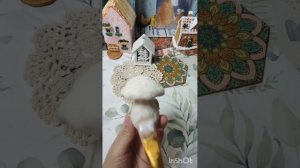 Мастер класс Домик грибочек, ватная игрушка