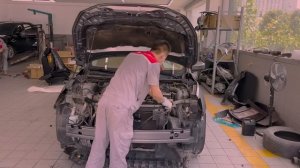 Nissan Sylphy Rear Accident Repair #Accident Repair #Sheet Metal Spray Paint #Mechanic Han