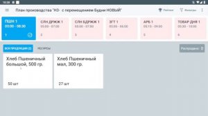 Работа на планшете пекаря в программе Мой Кассир
