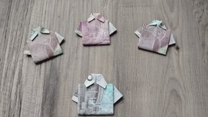 Оригами. Как сделать рубашку из купюры. Денежный талисман рубашка