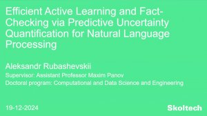 PhD Thesis Defense. Aleksandr Rubashevskii