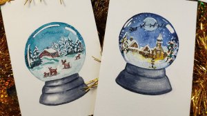 Урок "Снежный шар с оленями", материалы к уроку в комментариях