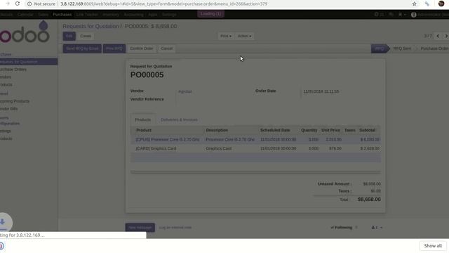 Odoo RFQ Confirmation Box смотреть онлайн