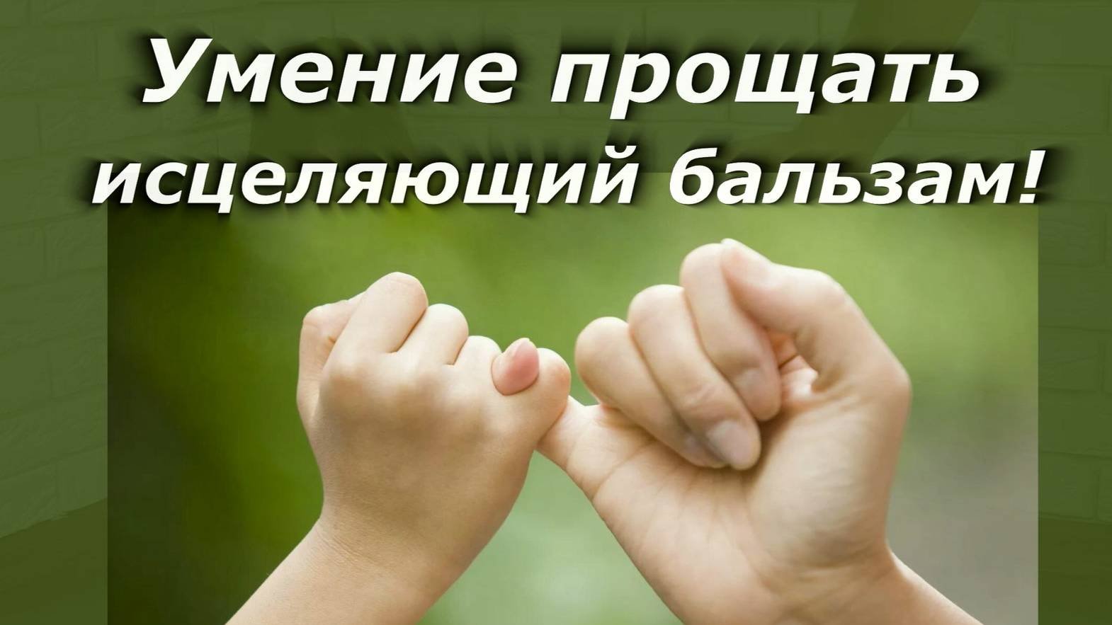 Умение прощать - это исцеляющий бальзам.