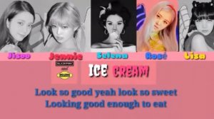 BLACKPINK×SELENA GOMEZ- Ice Cream lyrics (Color coded)