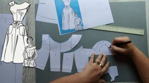 Моделирование. Платье моды 1950 г. Выкройка № 1318.