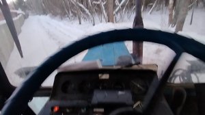 чистка снега на МТЗ,от первого лица!