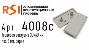 4008с | Торцевая заглушка 30х60, серая