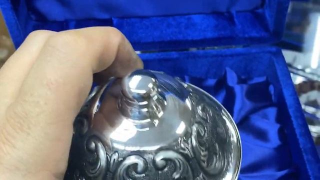 Икорница из серебра Узор ИК033