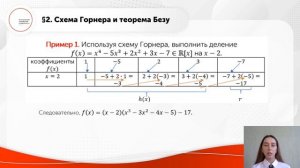 Схема Горнера и теорема Безу
