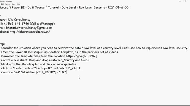 Power BI - Do it Yourself Tutorial - Data Level - Row Level Security - DIY -31-of-50