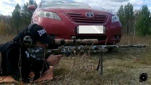 Пристрелка Мосинки с тяжелым стволом - лежа и стоя.